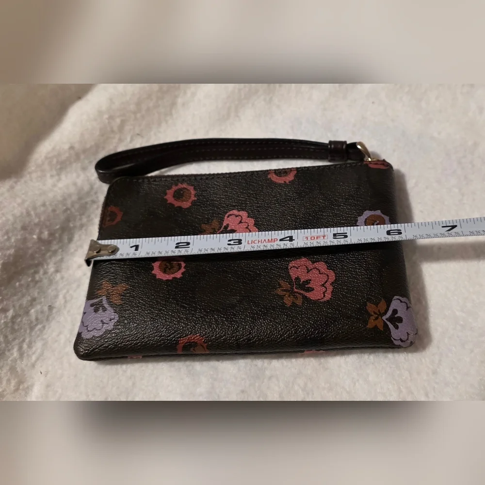 Coach Brown Floral Wristlet (No Call Outs) - Picture 4 of 5